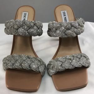 Steve Madden Womens Kenley Silver Sandals Size 8.5